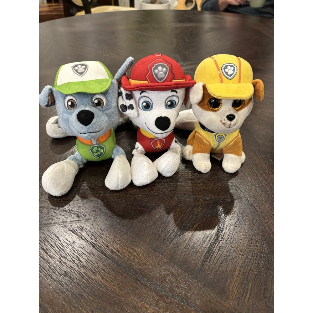Ty Paw Patrol‎ Plush Marshall Rubble Rocky Stuffed Animals Kids Toy Set